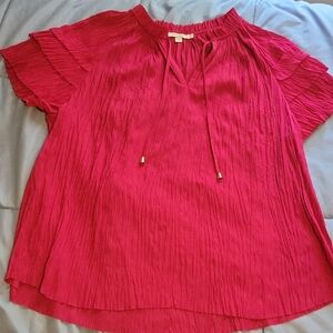 Chico's Pink Flutter Sleeve Blouse with Decorative Tie Detail Sz 20 (Chico's 4)